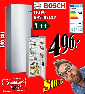 Promotions Bosch frigo ksv36vl3p - Bosch - Valide de 30/06/2018 à 31/07/2018 chez Electro Zschau
