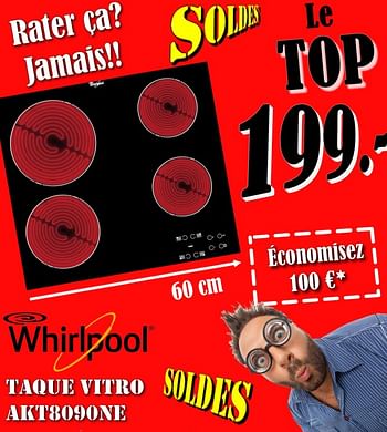 Promotions Whirlpool taque vitro akt8090ne - Whirlpool - Valide de 30/06/2018 à 31/07/2018 chez Electro Zschau