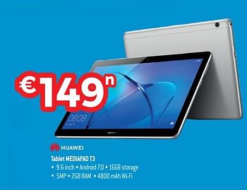 Promotions Huawei tablet mediapad t3 - Huawei - Valide de 30/06/2018 à 31/07/2018 chez Exellent
