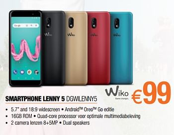 Promoties Wiko smartphone lenny 5 dgwilenny5 - Wiko - Geldig van 30/06/2018 tot 31/07/2018 bij Expert