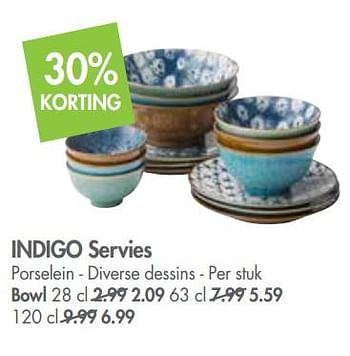 Promoties Indigo servies- bowl - Huismerk - Casa - Geldig van 01/07/2018 tot 27/07/2018 bij Casa
