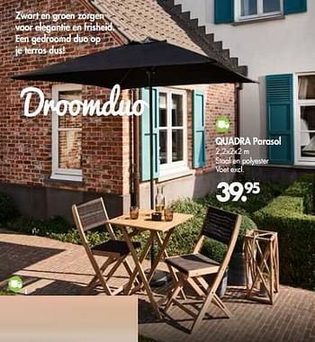 Promoties Quadra parasol - Huismerk - Casa - Geldig van 01/07/2018 tot 27/07/2018 bij Casa