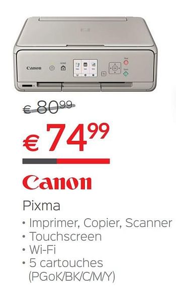 Promoties Canon printer pixma - Canon - Geldig van 30/06/2018 tot 31/07/2018 bij Selexion