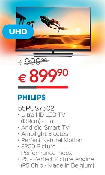 Promotions Philips tv 55pus7502 - Philips - Valide de 30/06/2018 à 31/07/2018 chez Selexion