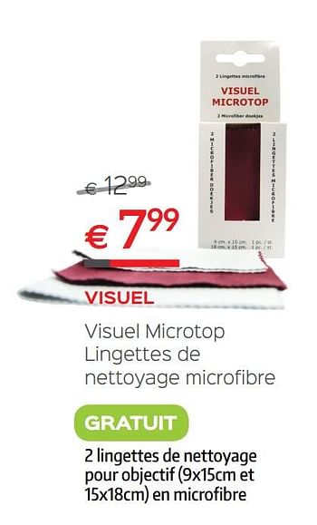 Promoties Visuel visuel microtop lingettes de nettoyage microfibre - Huismerk - Selexion - Geldig van 30/06/2018 tot 31/07/2018 bij Selexion