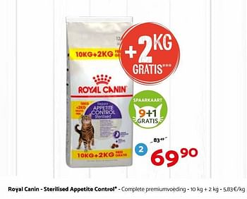 Promoties Royal canin - sterilised appetite control - Royal Canin - Geldig van 04/07/2018 tot 15/07/2018 bij Tom&Co