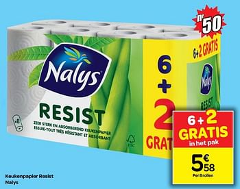 Promoties Keukenpapier resist nalys - Nalys - Geldig van 04/07/2018 tot 16/07/2018 bij Carrefour