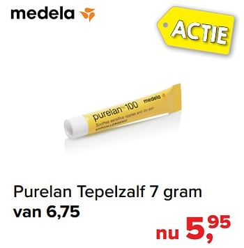 Promoties Purelan tepelzalf 7 gram - Medela - Geldig van 02/07/2018 tot 31/07/2018 bij Baby-Dump