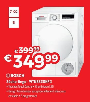 Promotions Bosch sèche-linge - wtn8320kfg - Bosch - Valide de 30/06/2018 à 31/07/2018 chez Exellent