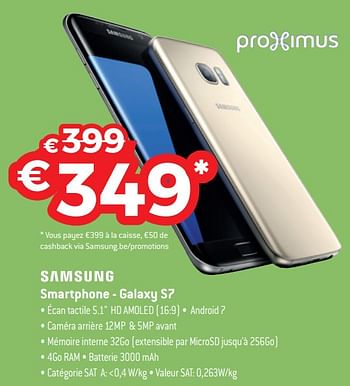Promotions Samsung smartphone - galaxy s7 - Samsung - Valide de 30/06/2018 à 31/07/2018 chez Exellent