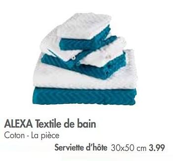 Promotions Alexa textile de bain serviette d`hôte - Produit maison - Casa - Valide de 01/07/2018 à 27/07/2018 chez Casa