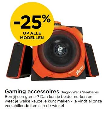 Promoties -25% gaming accessoires dragon war + steelseries - Huismerk - Molecule - Geldig van 29/06/2018 tot 31/07/2018 bij Molecule
