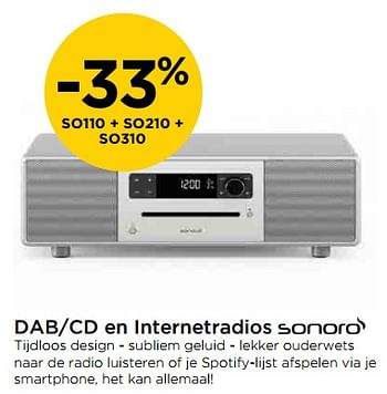 Promoties -33% dab-cd en internetradios sonoro - Sonoro Audio - Geldig van 29/06/2018 tot 31/07/2018 bij Molecule