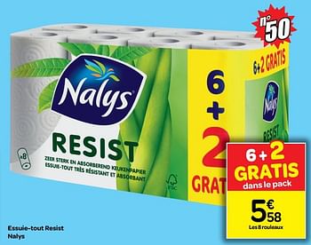 Promotions Essuie-tout resist nalys - Nalys - Valide de 04/07/2018 à 16/07/2018 chez Carrefour
