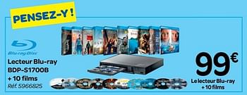 Promotions Sony lecteur blu-ray bdp-s1700b + 10 films - Sony - Valide de 04/07/2018 à 16/07/2018 chez Carrefour