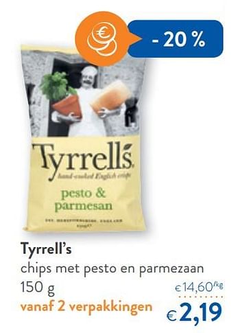 Promoties Tyrrell`s chips met pesto en parmezaan - Tyrrells - Geldig van 04/07/2018 tot 17/07/2018 bij OKay
