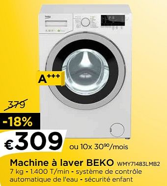 Promotions Machine à laver beko wmy71483lmb2 - Beko - Valide de 29/06/2018 à 31/07/2018 chez Molecule