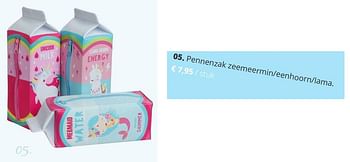 Promoties Pennenzak zeemeermin-eenhoorn-lama - Huismerk - Ava - Geldig van 02/07/2018 tot 15/09/2018 bij Ava