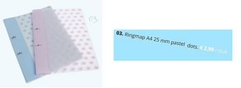 Promoties Ringmap a4 pastel dots - Huismerk - Ava - Geldig van 02/07/2018 tot 15/09/2018 bij Ava