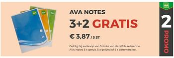 Promoties Ava notes - Huismerk - Ava - Geldig van 02/07/2018 tot 15/09/2018 bij Ava