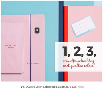 Promoties Quattro colori colorblock elastomap - Quattro Colori - Geldig van 02/07/2018 tot 15/09/2018 bij Ava