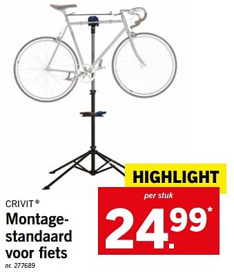 links behang Kijker Crivit Montagestandaard voor fiets - Promotie bij Lidl
