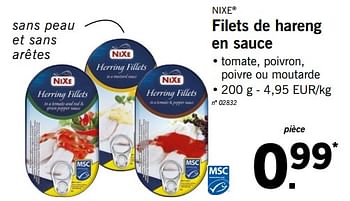 Promotions Filets de hareng en sauce - Nixe - Valide de 09/07/2018 à 14/07/2018 chez Lidl