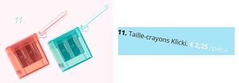 Promotions Taille-crayons klicki - Produit Maison - Ava - Valide de 02/07/2018 à 15/09/2018 chez Ava