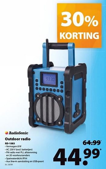 Promoties Audiosonic outdoor radio rd-1583 - Audiosonic - Geldig van 11/07/2018 tot 16/07/2018 bij Gamma