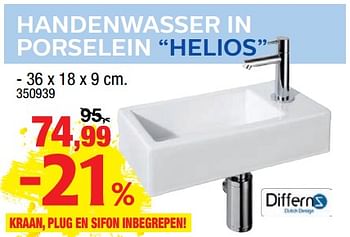 Promoties Handenwasser in porselein helios - Differnz - Geldig van 04/07/2018 tot 15/07/2018 bij Hubo