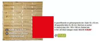 Promoties Tuinscherm in fsc-hout san remo gebogen model - Huismerk - Brico - Geldig van 11/07/2018 tot 23/07/2018 bij Brico