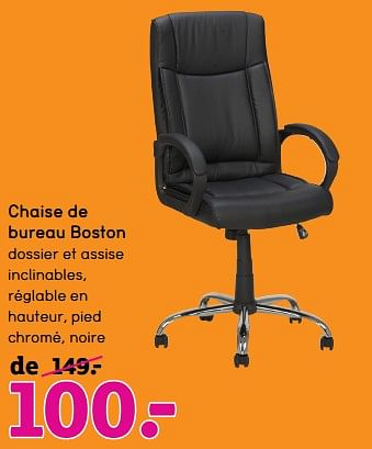 Promotions Chaise de bureau boston - Produit maison - Leen Bakker - Valide de 30/06/2018 à 31/07/2018 chez Leen Bakker