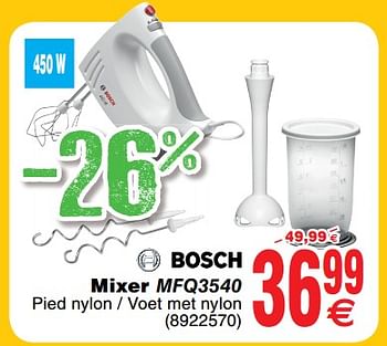Promotions Bosch mixer mfq3540 - Bosch - Valide de 30/06/2018 à 31/07/2018 chez Cora