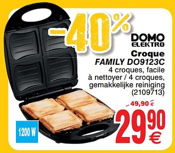 Promoties Domo croque family do9123c - Domo elektro - Geldig van 30/06/2018 tot 31/07/2018 bij Cora