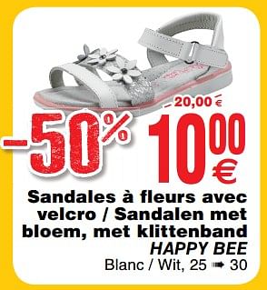 Promoties Sandales à fleurs avec velcro - sandalen met bloem, met klittenband happy bee - Huismerk - Cora - Geldig van 30/06/2018 tot 31/07/2018 bij Cora