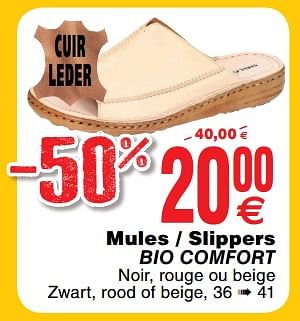 Promotions Mules - slippers be mega - Produit maison - Cora - Valide de 30/06/2018 à 31/07/2018 chez Cora