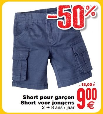 Promoties Short pour garçon short voor jongens - Huismerk - Cora - Geldig van 30/06/2018 tot 31/07/2018 bij Cora