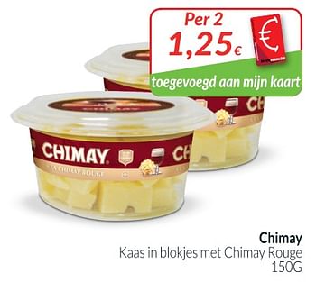 Promoties Chimay kaas in blokjes met chimay rouge - Chimay - Geldig van 01/07/2018 tot 31/07/2018 bij Intermarche