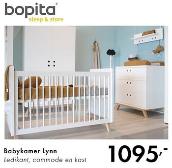 Promoties Babykamer lynn ledikant, commode en kast - Bopita - Geldig van 01/07/2018 tot 28/07/2018 bij Baby & Tiener Megastore