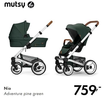 Promoties Nio adventure pine green - Mutsy - Geldig van 01/07/2018 tot 28/07/2018 bij Baby & Tiener Megastore