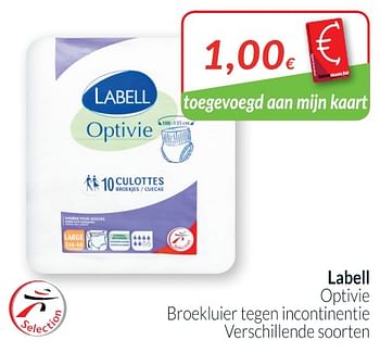 Promoties Labell optivie broekluier tegen incontinentie - Labell - Geldig van 01/07/2018 tot 31/07/2018 bij Intermarche