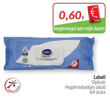Promoties Labell optivie hygiënedoekjes adult - Labell - Geldig van 01/07/2018 tot 31/07/2018 bij Intermarche
