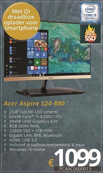 Promotions Acer all-in-one computers aspire s24-880 - Acer - Valide de 01/07/2018 à 15/08/2018 chez Compudeals
