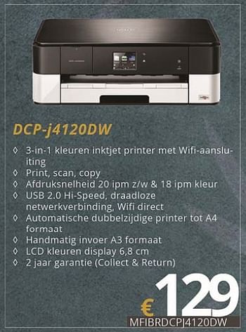 Promotions Brother printer dcp-j4120dw - Brother - Valide de 01/07/2018 à 15/08/2018 chez Compudeals