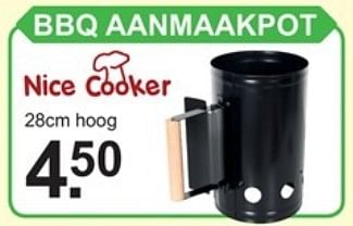 Promoties Bbq aanmaakpot - Nice Cooker - Geldig van 02/07/2018 tot 21/07/2018 bij Van Cranenbroek