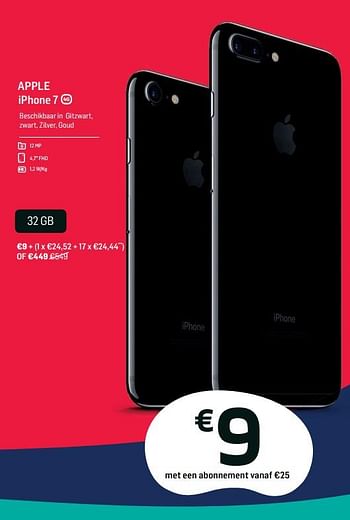 Promoties Apple iphone 7 32gb - Apple - Geldig van 05/07/2018 tot 21/08/2018 bij Base