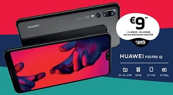 Promoties Huawei p20 pro - Huawei - Geldig van 05/07/2018 tot 21/08/2018 bij Base