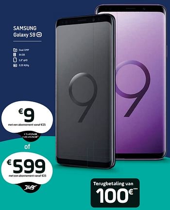 Promoties Samsung galaxy s9 - Samsung - Geldig van 05/07/2018 tot 21/08/2018 bij Base