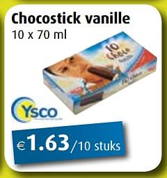 Promoties Chocostick vanille - Ysco - Geldig van 02/07/2018 tot 28/07/2018 bij Aronde