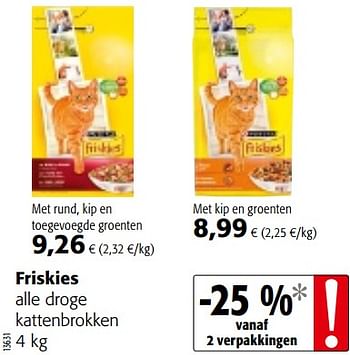 Promoties Friskies alle droge kattenbrokken - Friskies - Geldig van 04/07/2018 tot 17/07/2018 bij Colruyt